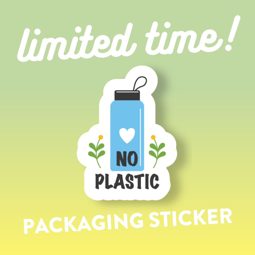 'NO PLASTIC' Packaging Labels (Eco Matte Vinyl)