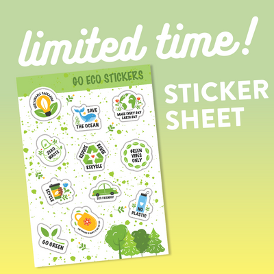 Go Green a5 Sticker Sheet Pack (Eco Matte Vinyl)