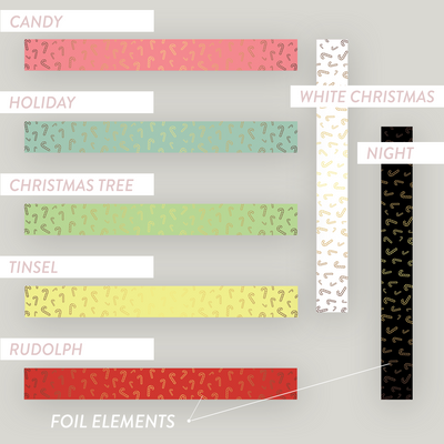 Foiled The Jewel Christmas Collection Wrap Labels - Candy Canes - Festive Pastels