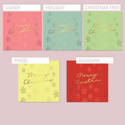 Matte/Gloss The Jewel Christmas Collection Square Labels - GINGERBREAD MEN - Festive Pastels