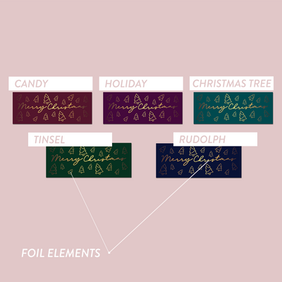 Foiled The Jewel Christmas Collection Slim Labels - Trees - Mystic