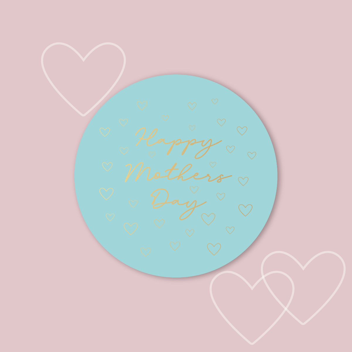 FOIL The Jewel Mothers Day Collection Hearts Round Labels