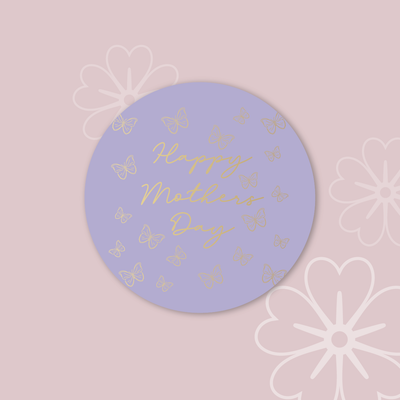 FOIL The Jewel Mothers Day Collection Butterflies Round Labels