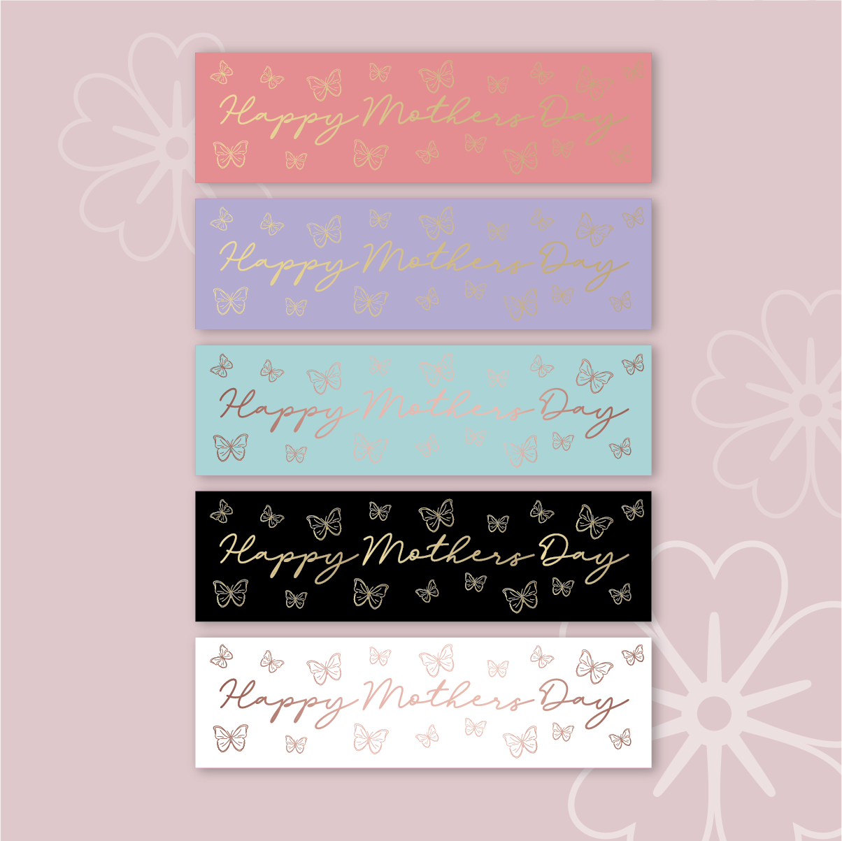 FOIL The Jewel Mothers Day Collection Butterflies Slim Labels