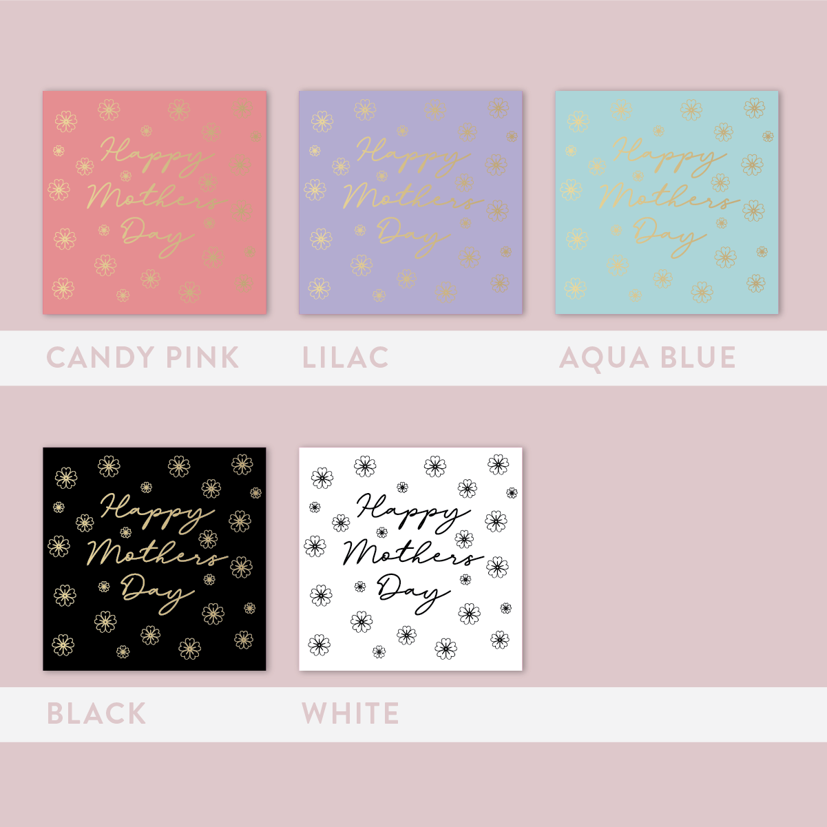 FOIL The Jewel Mothers Day Collection Floral Square Labels