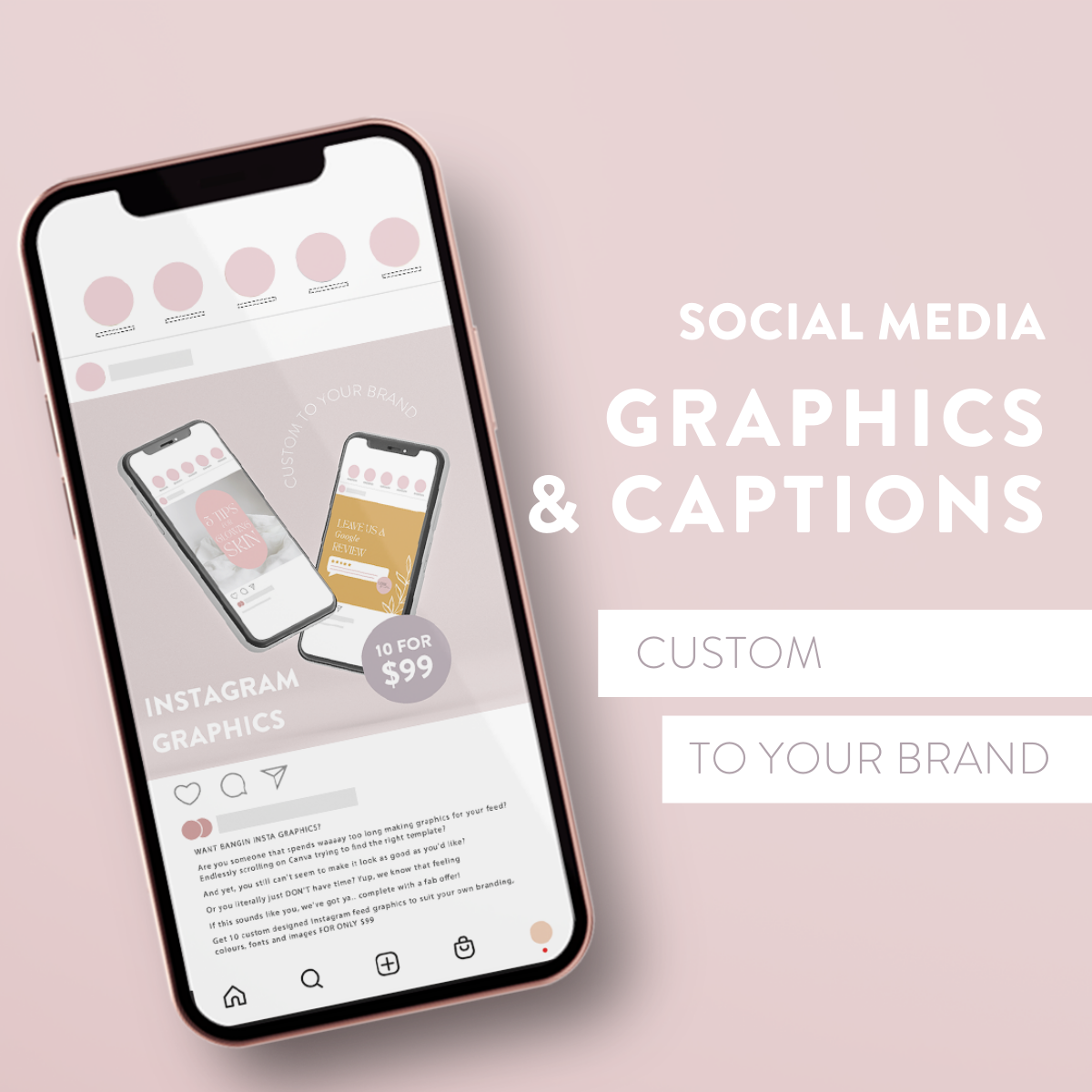 Custom Social Media Graphics & Captions Bundle