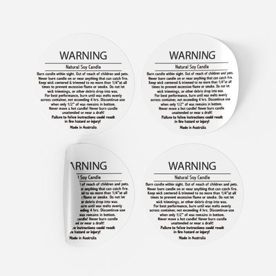 Bulk Warning Labels  Woodwick/Cotton Wick/Reed Diffuser (logo and website option)