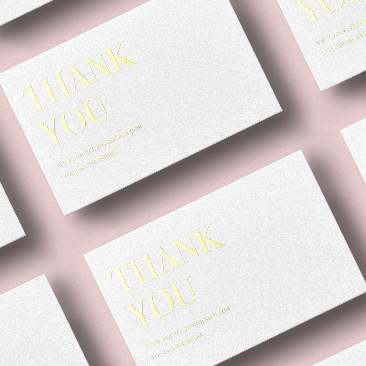 Velvet Foiled Thank you Postcard