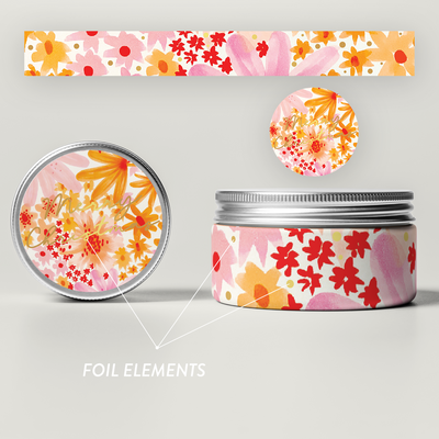 Jess Walker Christmas Travel Tin Set (Lid and Wrap Label) Design FOUR Foil