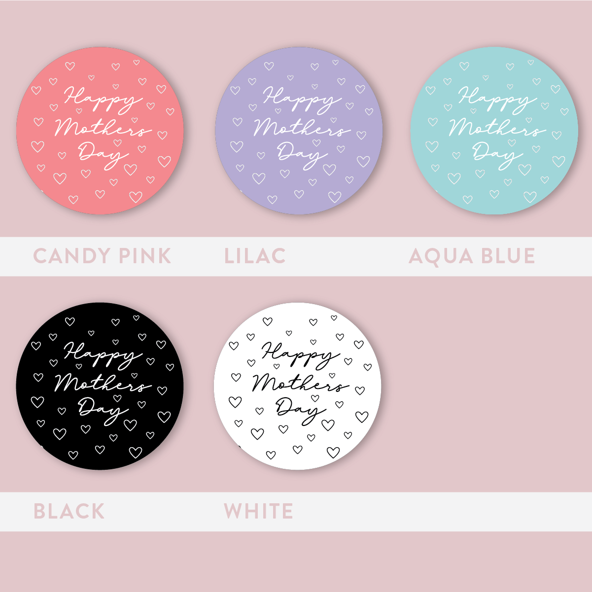 Matte/Gloss The Jewel Mothers Day Collection Hearts Round Labels