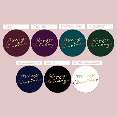 Matte/Gloss The Jewel Christmas Collection Round Labels - Plain - Mystic