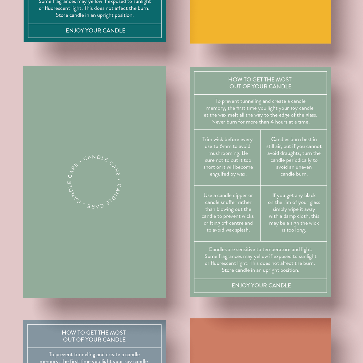 The Dusty Earth Collection - Candle Care Card