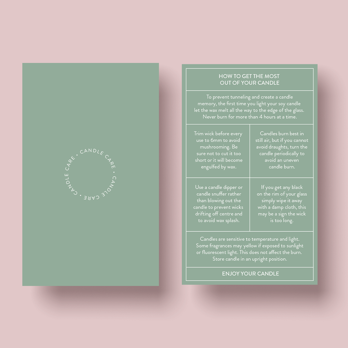 The Dusty Earth Collection - Candle Care Card