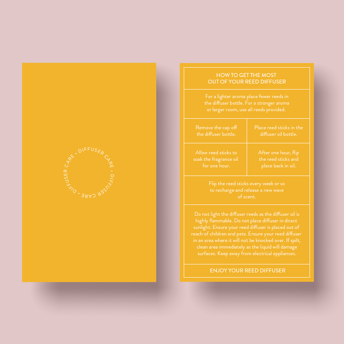 The Dusty Earth Collection - Reed Diffuser Care Card