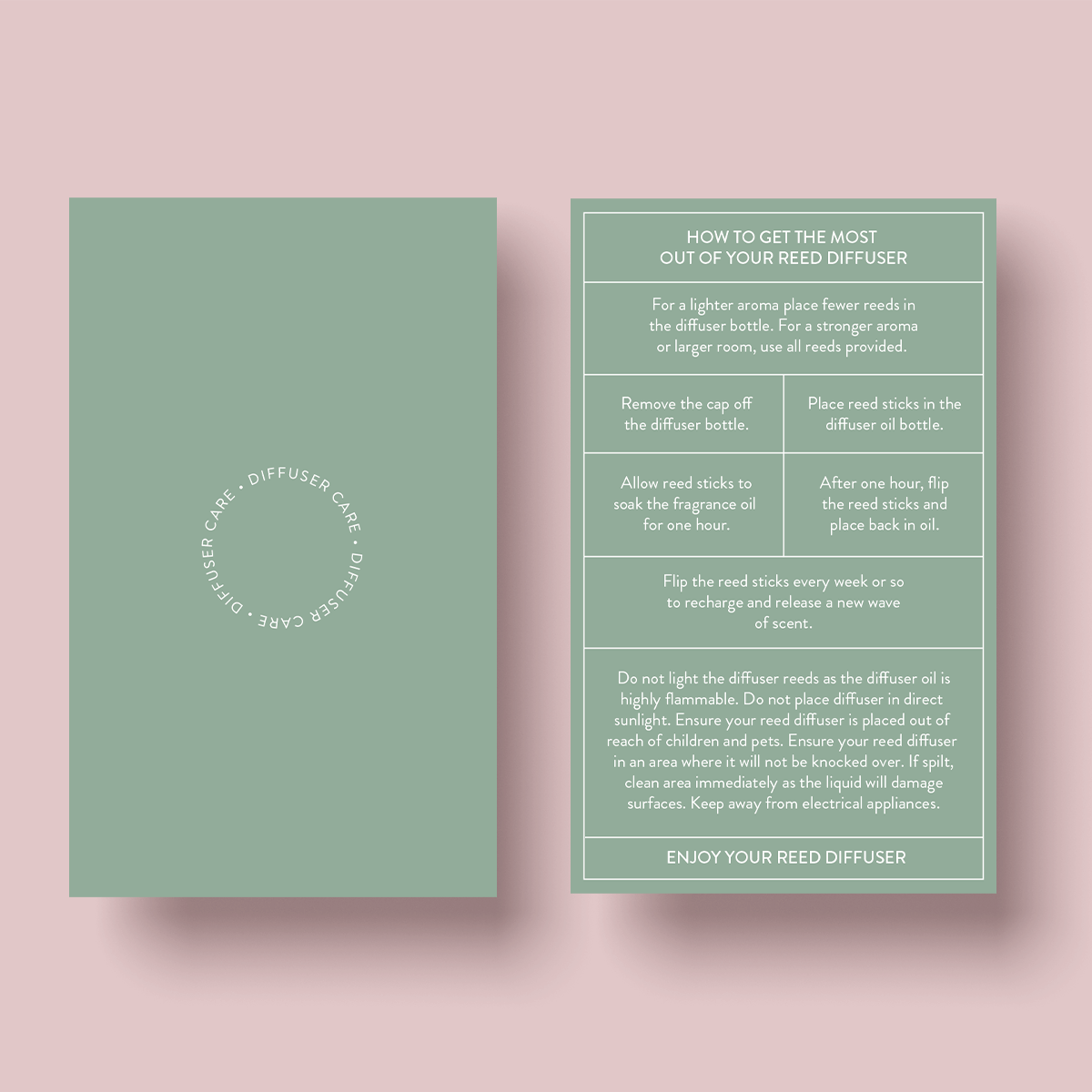 The Dusty Earth Collection - Reed Diffuser Care Card