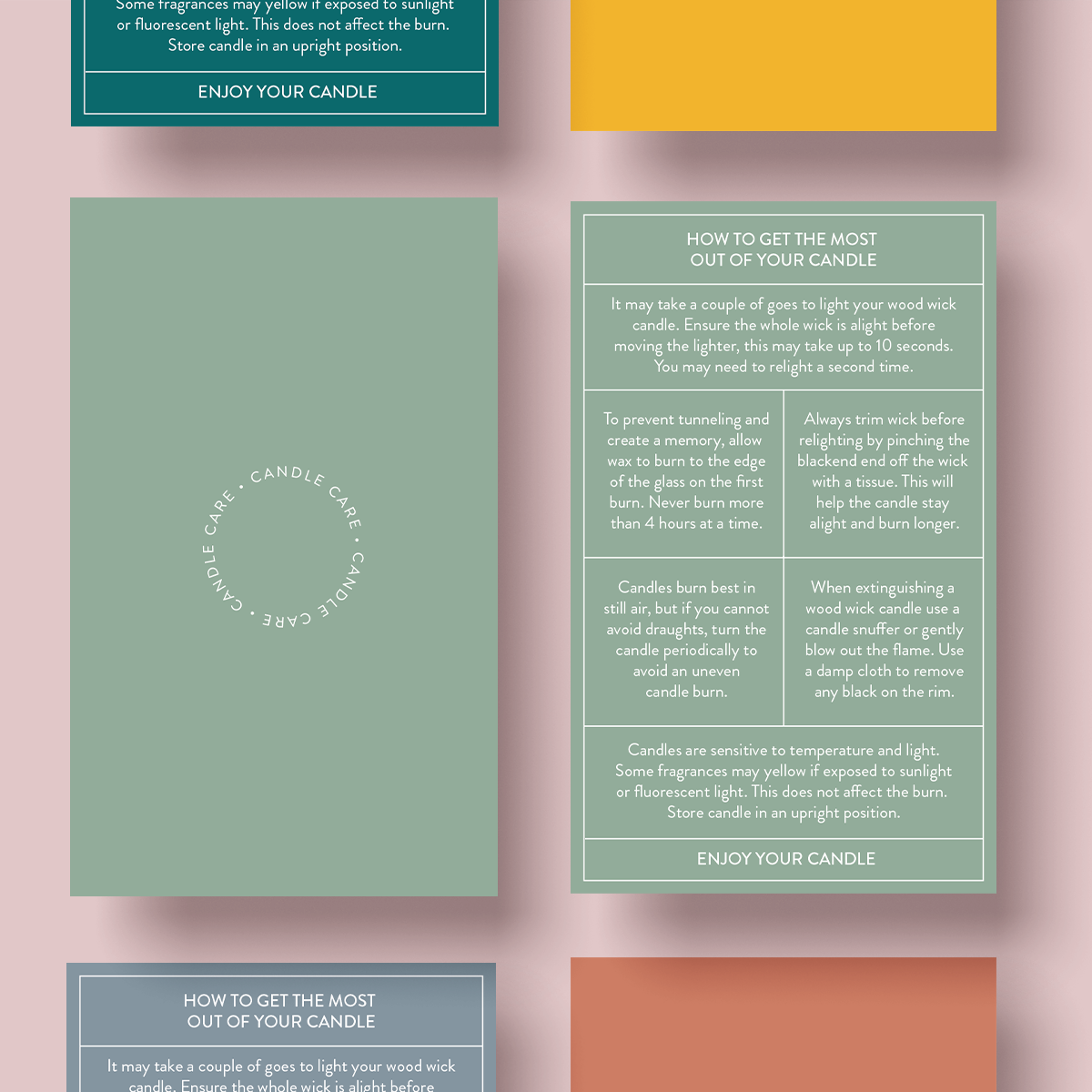 The Dusty Earth Collection - Wood Wick Candle Care Card