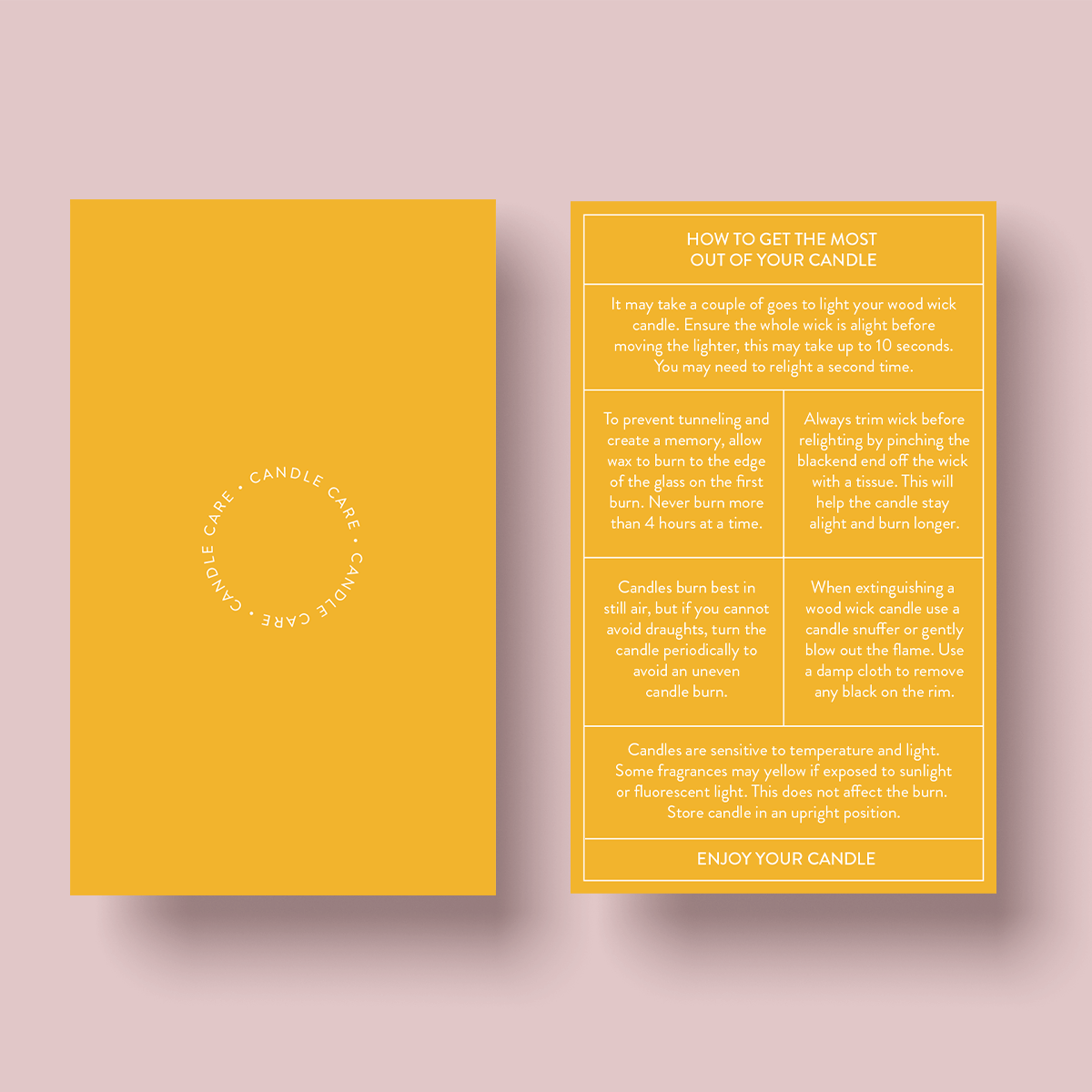 The Dusty Earth Collection - Wood Wick Candle Care Card